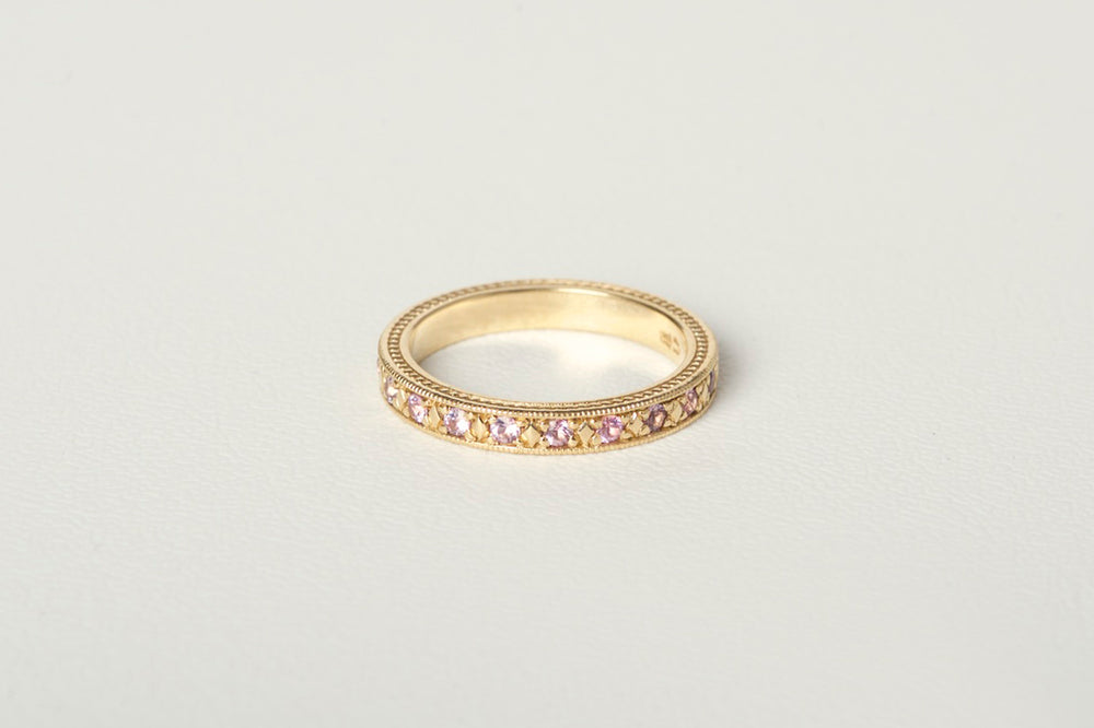FRANCIS ETERNITY BAND | PINK SAPPHIRE | FINE | 9K GOLD