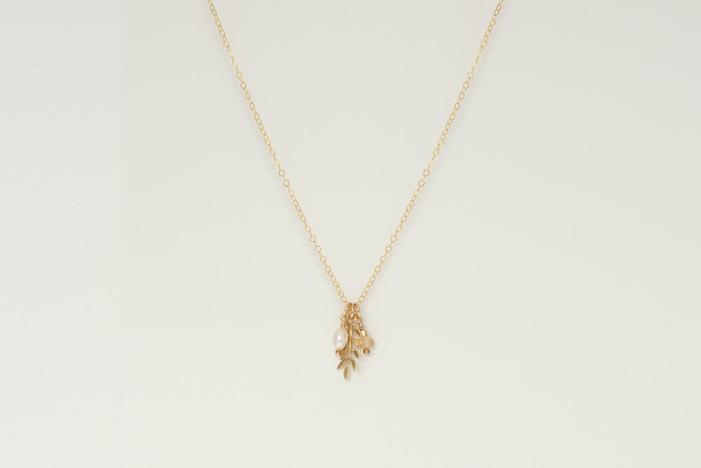 CASCADE NECKLACE | CITRINE & PEARL | GOLD