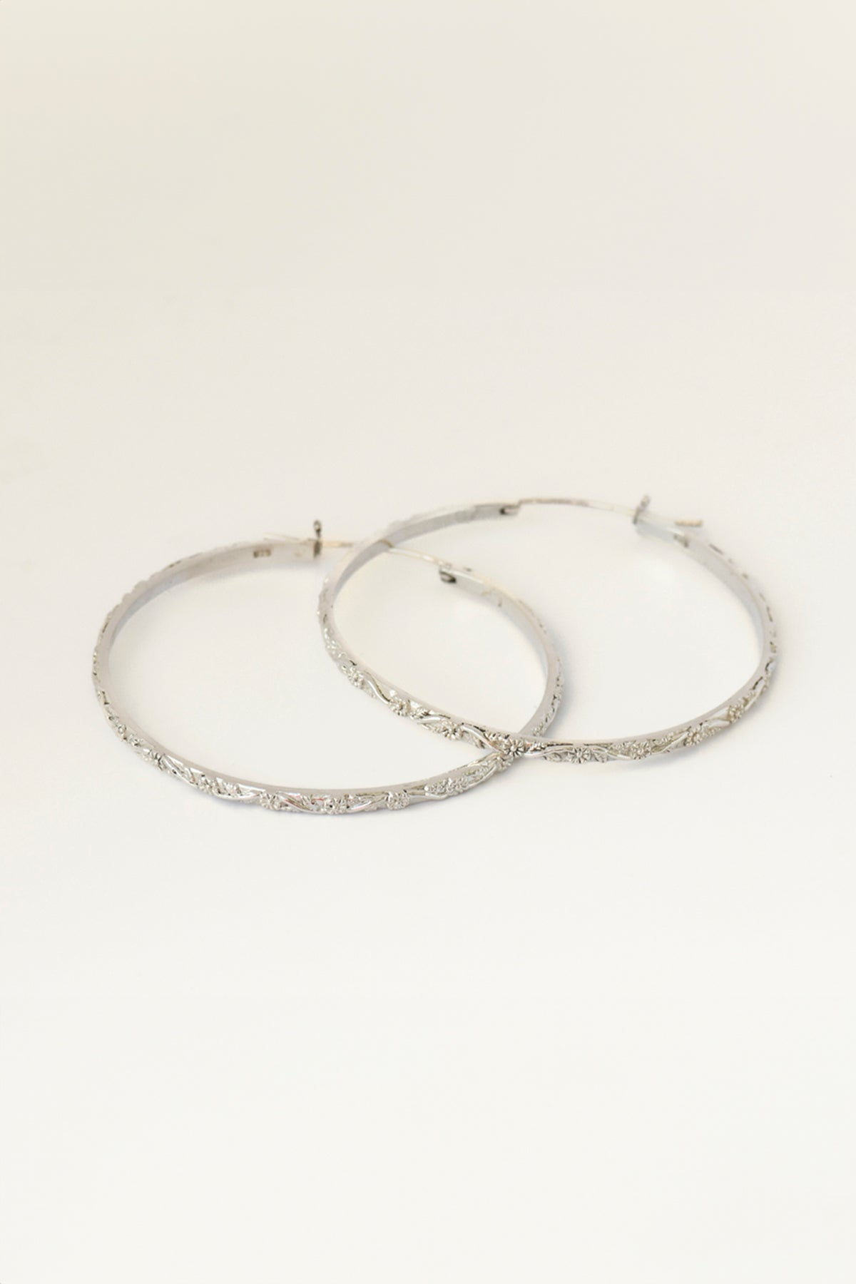 Daisy Chain Silver Large Hoops by Charlotte Penman