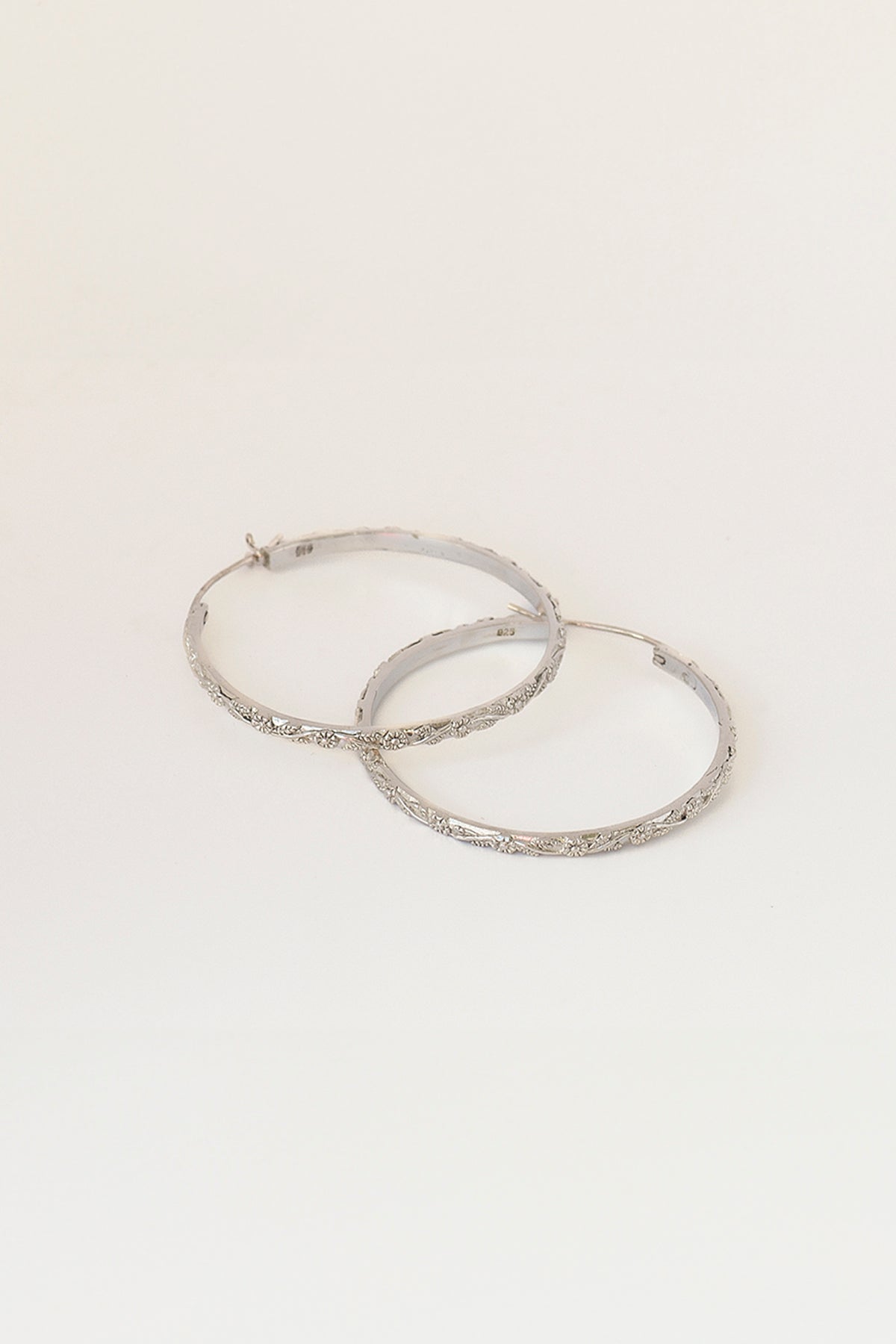 Daisy Chain Silver Medium Hoops by Charlotte Penman