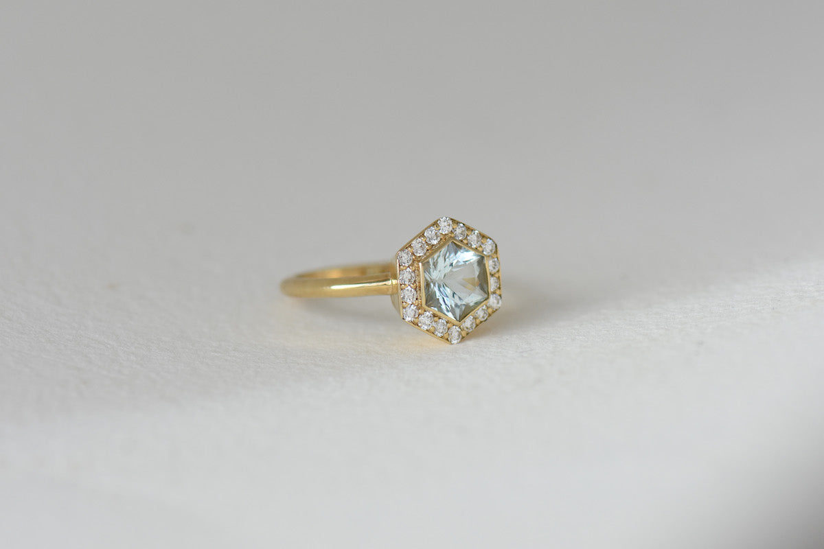 ULIA RING | AQUAMARINE & DIAMOND