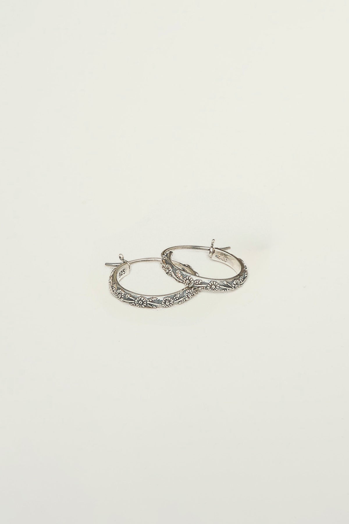 Daisy Chain Silver Small Hoops by Charlotte Penman